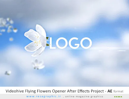 پروژه آماده افترافکت نمایش لوگو با گل - Videohive Flying Flowers Opener After Effects Project 